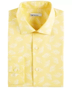 Bar III Men's Slim Fit Leaf-Print Dress Shirt, Created For Macy's -macys shop 21535889 fpx