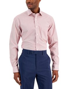 Club Room Men's Regular Fit Cotton Stripe Dress Shirt, Created For Macy's