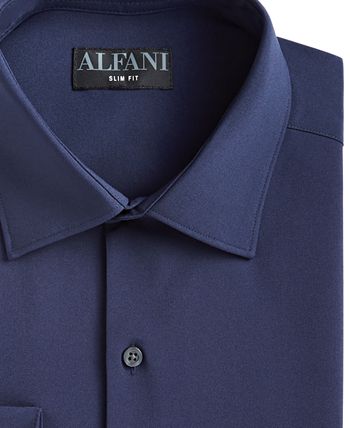 Men's Slim Fit 4-Way Stretch Solid Dress Shirt, Created For Macy's Alfani Men's Slim Fit 4-Way Stretch Solid Dress Shirt, Created For Macy's -macys shop