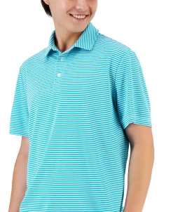 Club Room Men's Mini-Striped Tech Polo, Created For Macy's -macys shop 21620456 fpx