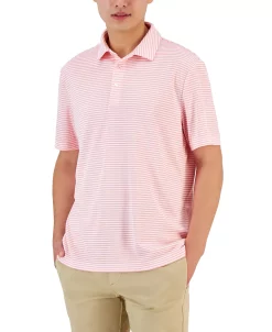 Club Room Men's Mini-Striped Tech Polo, Created For Macy's -macys shop 21620466 fpx