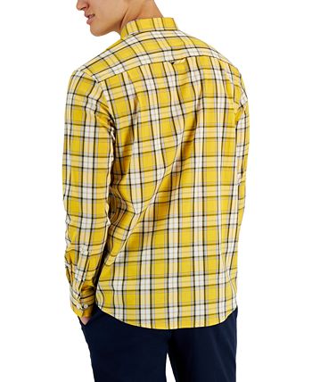 Men's Sam Plaid Poplin Long-Sleeve Button-Down Pocket Shirt, Created For Macy's Club Room Men's Sam Plaid Poplin Long-Sleeve Button-Down Pocket Shirt, Created For Macy's -macys shop