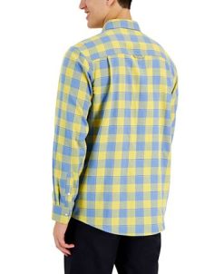 Club Room Men's Tac Plaid Double Faced Woven Long-Sleeve Shirt, Created For Macy's -macys shop 21621405 fpx