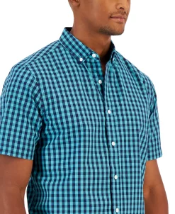 Club Room Men's Short-Sleeve Plaid Shirt, Created For Macy's -macys shop 21621526 fpx