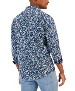 Club Room Men's Rada Classic-Fit Floral-Print Button-Down Poplin Shirt, Created For Macy's -macys shop 21621541 fpx