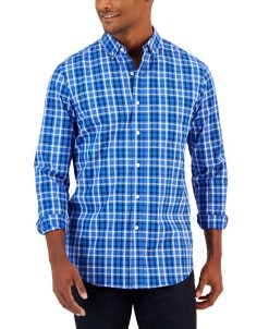 Club Room Men's Andy Classic-Fit Plaid Button-Down Poplin Shirt, Created For Macy's
