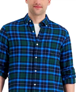 Club Room Men's Regular-Fit Plaid Flannel Shirt, Created For Macy's -macys shop 21641135 fpx