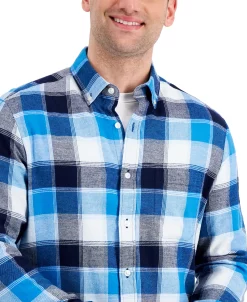 Club Room Men's Regular-Fit Plaid Flannel Shirt, Created For Macy's -macys shop 21641160 fpx