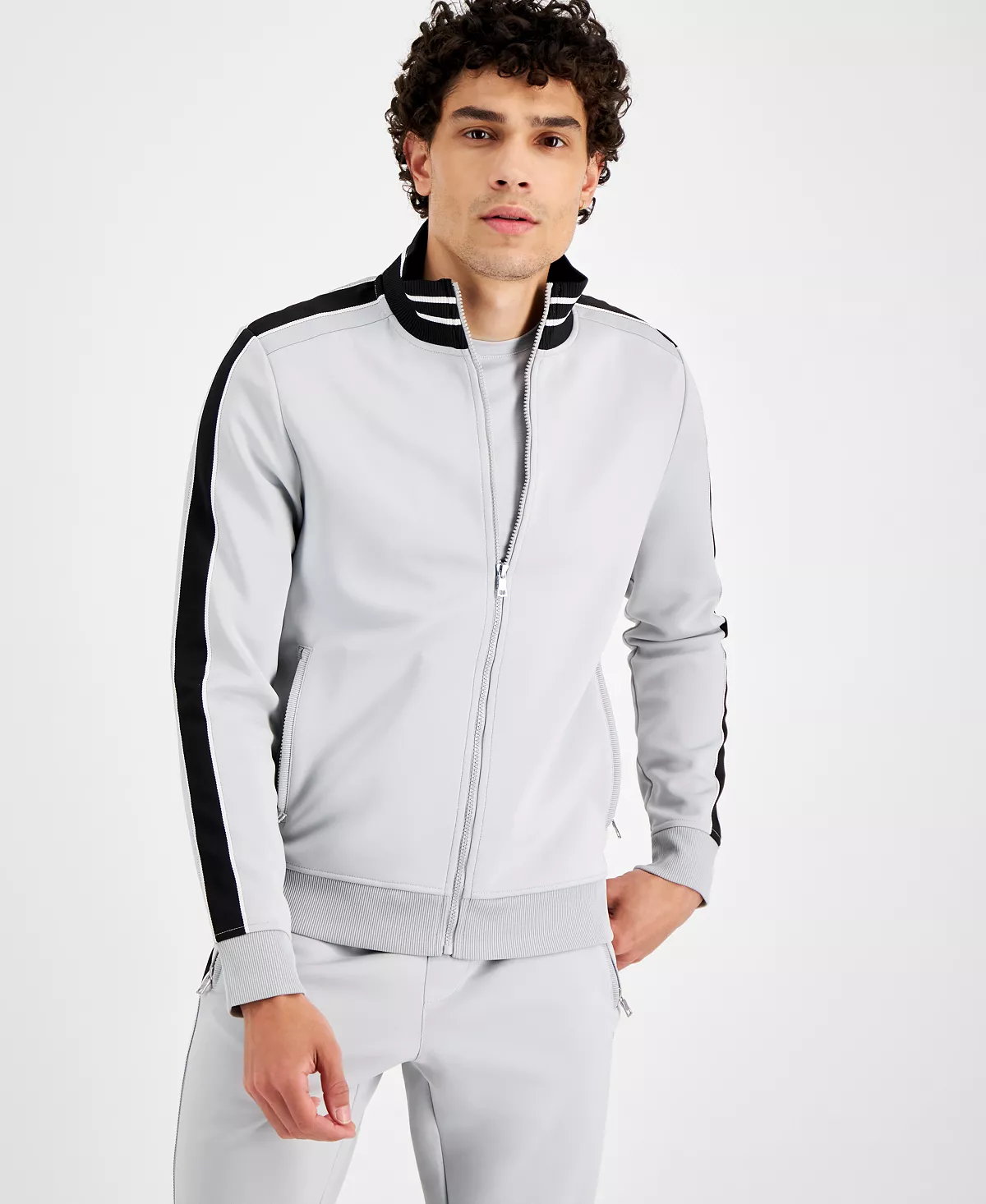 Men's Neoprene Track Jogger Jacket, Created For Macy's INC International Concepts Men's Neoprene Track Jogger Jacket, Created For Macy's -macys shop