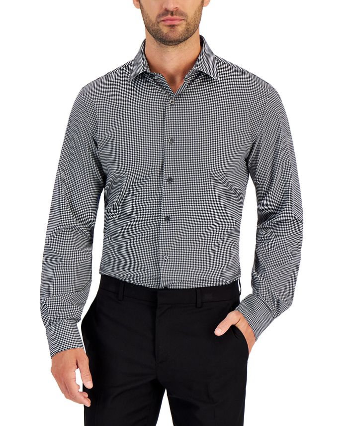 Men's Slim Fit 4-Way Stretch Houndstooth Dress Shirt, Created For Macy's Alfani Men's Slim Fit 4-Way Stretch Houndstooth Dress Shirt, Created For Macy's -macys shop
