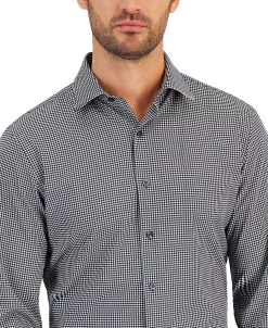 Alfani Men's Slim Fit 4-Way Stretch Houndstooth Dress Shirt, Created For Macy's 5 Alfani Men's Slim Fit 4-Way Stretch Houndstooth Dress Shirt, Created For Macy's -macys shop 21685135 fpx