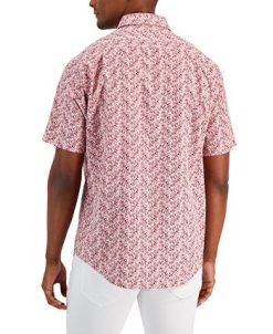 Club Room Men's Floral Woven Short-Sleeve Button-Up Shirt, Created For Macy's -macys shop 21695374 fpx