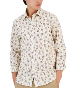 Club Room Men's Monan Floral Shirt, Created For Macy's -macys shop 21695557 fpx
