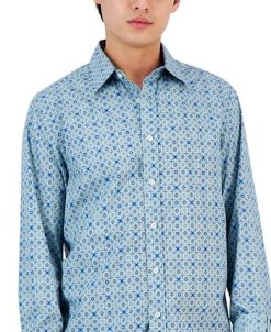 Club Room Men's Lopin Foulard Shirt, Created For Macy's -macys shop 21695575 fpx