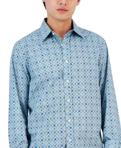 Club Room Men's Lopin Foulard Shirt, Created For Macy's -macys shop 21695575 fpx