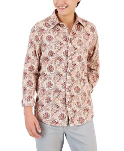Club Room Men's Everly Paisley Shirt, Created For Macy's