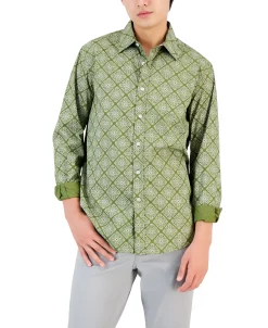 Club Room Men's Mono Medal Shirt, Created For Macy's -macys shop 21695584 fpx