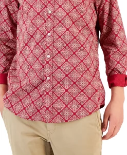 Club Room Men's Mono Medal Shirt, Created For Macy's -macys shop 21695590 fpx