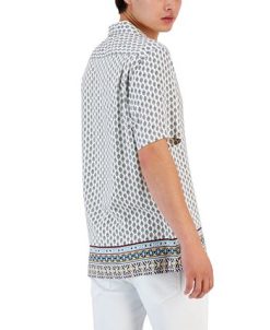 Club Room Men's Carlo Geometric-Print Shirt, Created For Macy's -macys shop 21695612 fpx