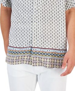 Club Room Men's Carlo Geometric-Print Shirt, Created For Macy's -macys shop 21695613 fpx