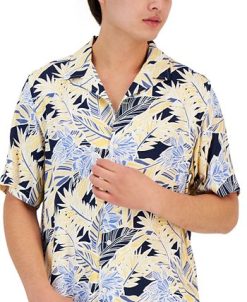 Club Room Men's New Petro Floral-Print Shirt, Created For Macy's -macys shop 21695621 fpx