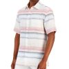 Club Room Men's Darren Horizontal Striped Linen Short-Sleeve Shirt, Created For Macy's -macys shop 21695709 fpx