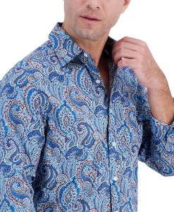 Club Room Men's Long-Sleeve Jewel Paisley Shirt, Created For Macy's 5 Club Room Men's Long-Sleeve Jewel Paisley Shirt, Created For Macy's -macys shop 21695761 fpx