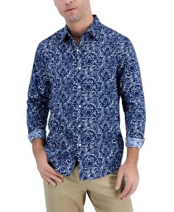 Club Room Men's Long-Sleeve Bold Whisper Shirt, Created For Macy's