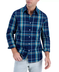 Club Room Men's Long-Sleeve Armin Plaid Shirt, Created For Macy's -macys shop 21695778 fpx