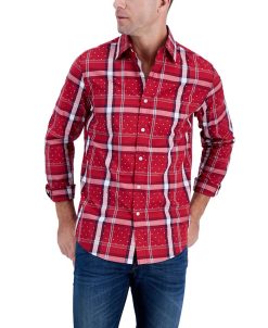 Club Room Men's Long-Sleeve Armin Plaid Shirt, Created For Macy's