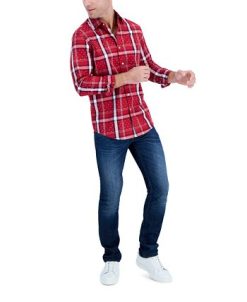 Club Room Men's Long-Sleeve Armin Plaid Shirt, Created For Macy's -macys shop 21695784 fpx