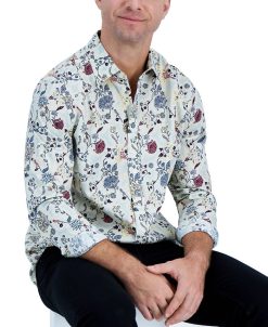 Club Room Men's Long-Sleeve Editto Floral Shirt, Created For Macy's