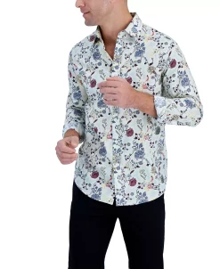 Club Room Men's Long-Sleeve Editto Floral Shirt, Created For Macy's -macys shop 21695793 fpx
