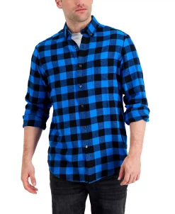 Club Room Men's Regular-Fit Plaid Flannel Shirt, Created For Macy's -macys shop 21697675 fpx