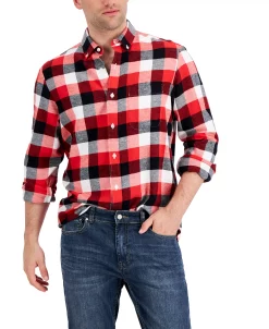 Club Room Men's Regular-Fit Plaid Flannel Shirt, Created For Macy's -macys shop 21697683 fpx