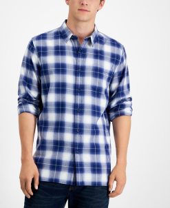 Sun + Stone Men's Will Plaid Shirt, Created For Macy's