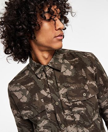 Men's Leo Regular-Fit Camouflage Flannel Shirt, Created For Macy's Sun + Stone Men's Leo Regular-Fit Camouflage Flannel Shirt, Created For Macy's -macys shop