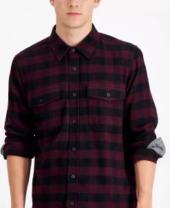 Sun + Stone Men's Check Flannel Shirt, Created For Macy's -macys shop 21707449 fpx