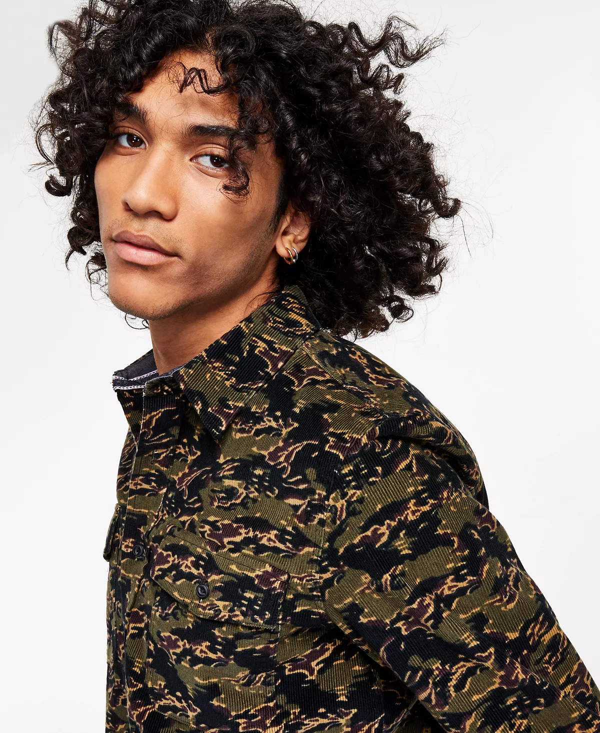 Men's Oliver Camo Print Long-Sleeve Corduroy Shirt, Created For Macy's Sun + Stone Men's Oliver Camo Print Long-Sleeve Corduroy Shirt, Created For Macy's -macys shop