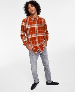 Sun + Stone Men's Paulie Regular-Fit Plaid Flannel Shirt, Created For Macy's -macys shop 21707476 fpx