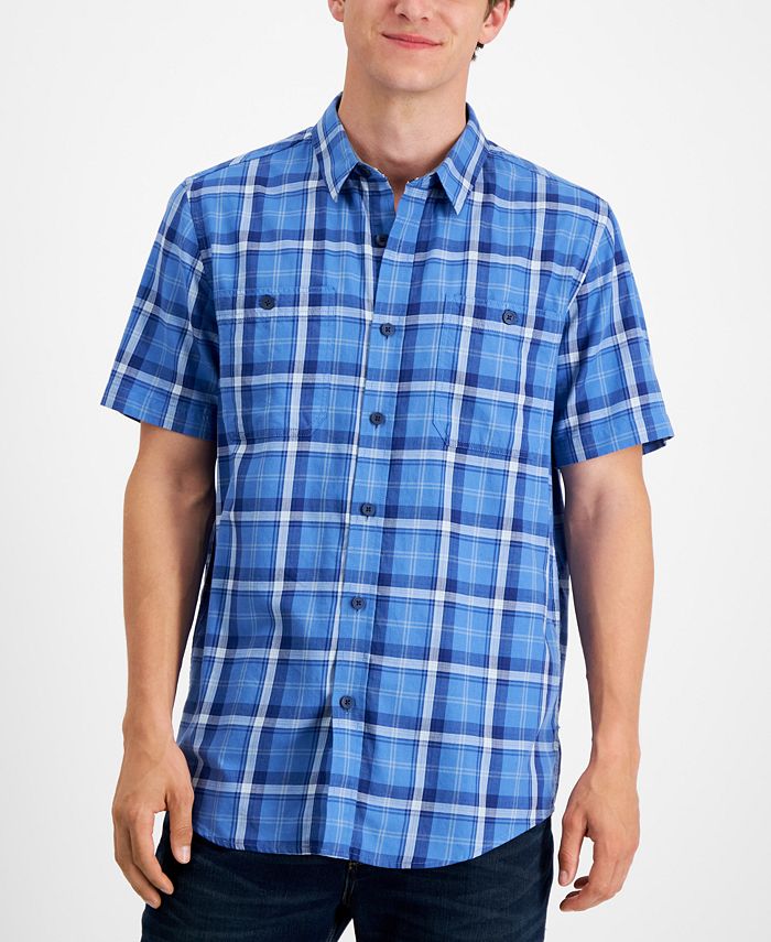 Men's Regular-Fit Plaid Shirt, Created For Macy's Sun + Stone Men's Regular-Fit Plaid Shirt, Created For Macy's -macys shop