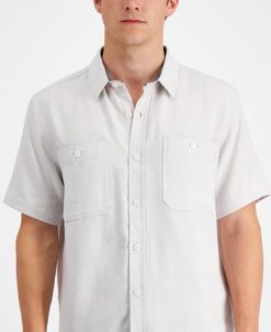 Sun + Stone Men's Regular-Fit Short Sleeve Flannel Shirt, Created For Macy's -macys shop 21707821 fpx