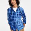 Sun + Stone Men's Snyder Regular-Fit Patchwork Plaid Hooded Shirt, Created For Macy's -macys shop 21713039 fpx