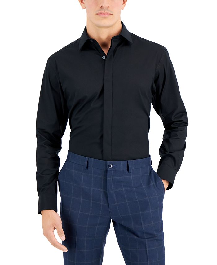 Men's Slim Fit 2-Way Stretch Formal Convertible-Cuff Dress Shirt, Created For Macy's Alfani Men's Slim Fit 2-Way Stretch Formal Convertible-Cuff Dress Shirt, Created For Macy's -macys shop
