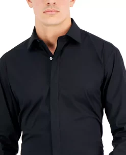 Alfani Men's Slim Fit 2-Way Stretch Formal Convertible-Cuff Dress Shirt, Created For Macy's 5 Alfani Men's Slim Fit 2-Way Stretch Formal Convertible-Cuff Dress Shirt, Created For Macy's -macys shop 21775000 fpx