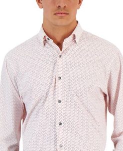 Alfani Men's Regular Fit Travel Ready Angled Geo Print Dress Shirt, Created For Macy's 4 Alfani Men's Regular Fit Travel Ready Angled Geo Print Dress Shirt, Created For Macy's -macys shop 21859302 fpx