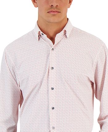 Men's Regular Fit Travel Ready Angled Geo Print Dress Shirt, Created For Macy's Alfani Men's Regular Fit Travel Ready Angled Geo Print Dress Shirt, Created For Macy's -macys shop