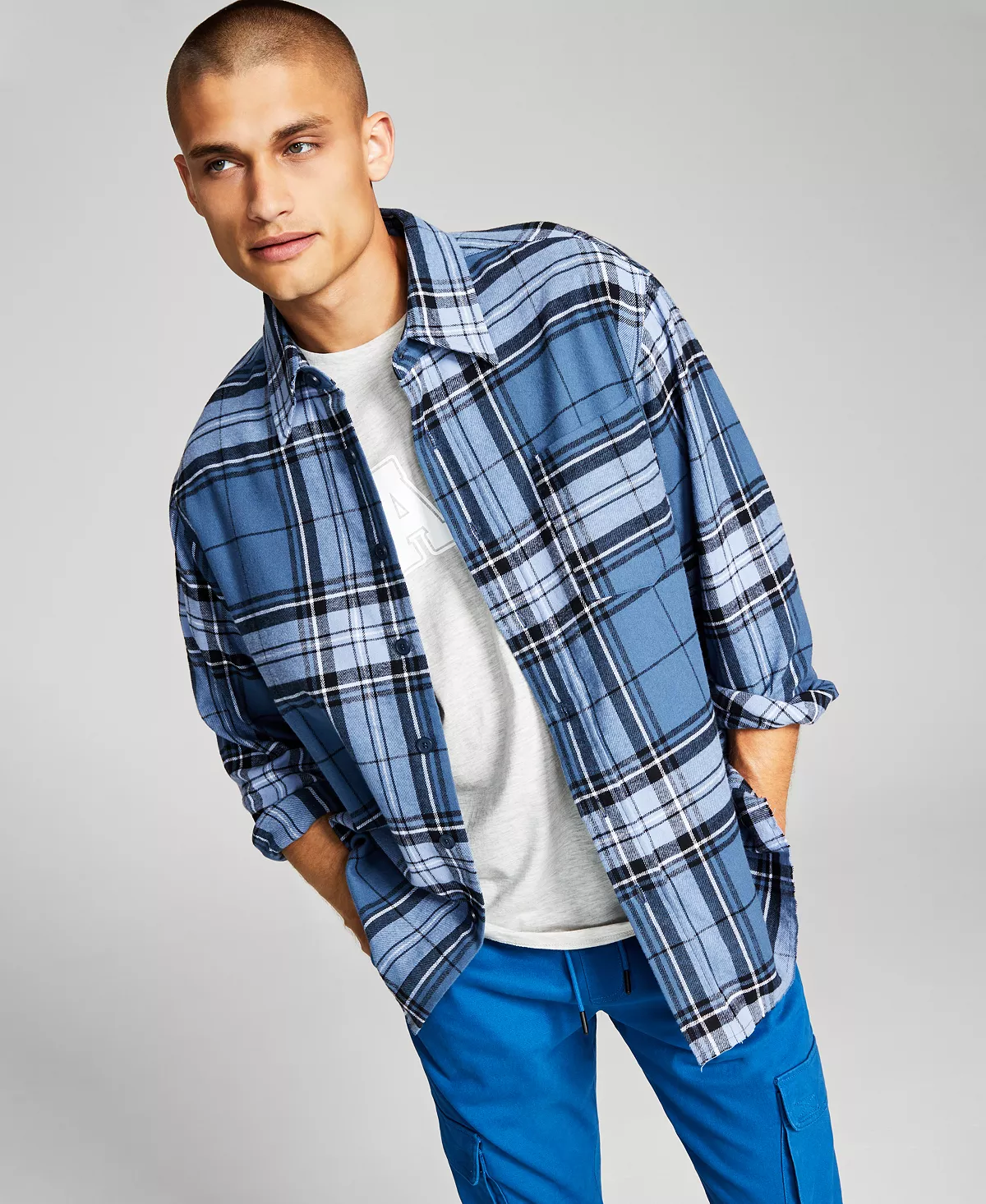 Men's Regular-Fit Plaid Flannel Shirt And Now This Men's Regular-Fit Plaid Flannel Shirt -macys shop