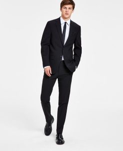 Bar III Men's Solid Skinny-Fit Wrinkle-Resistant Wool Suit Separates, Created For Macy's