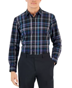 Alfani Men's Feliz Plaid Shirt, Created For Macy's -macys shop 21888254 fpx